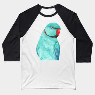 Blue Rose-ringed parakeet or ring-necked parrots watercolor - bird painting Baseball T-Shirt